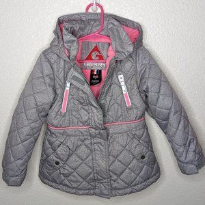 Gerry Weber Lightweight Hooded Winter Coat Gray & Pink (4T)